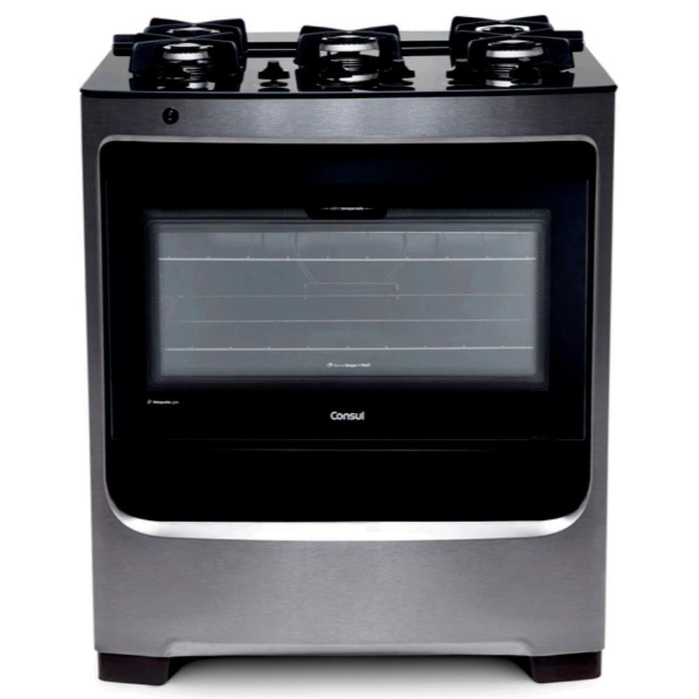 Fogão Consul 5 Bocas CFS5VAR com Mesa de Vidro, Trempes de Ferro Fundido e Acendimento Automático Bivolt - Inox - 2