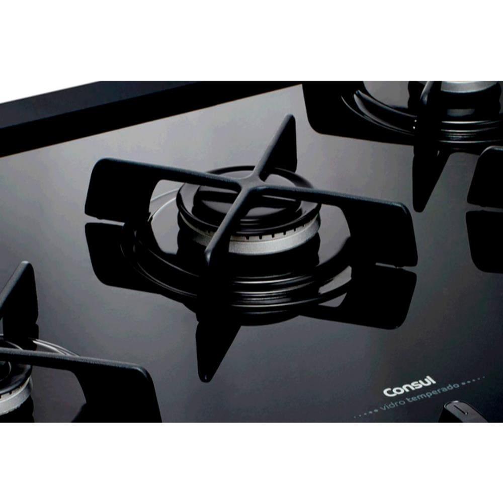 Fogão Consul 5 Bocas CFS5VAR com Mesa de Vidro, Trempes de Ferro Fundido e Acendimento Automático Bivolt - Inox - 5