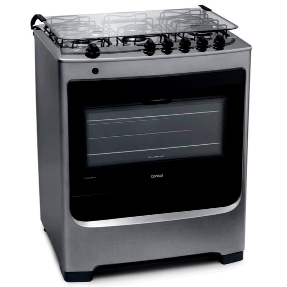 Fogão Consul 5 Bocas CFS5NAR com Mesa de Inox e Acendimento Automático Bivolt - Inox - 1