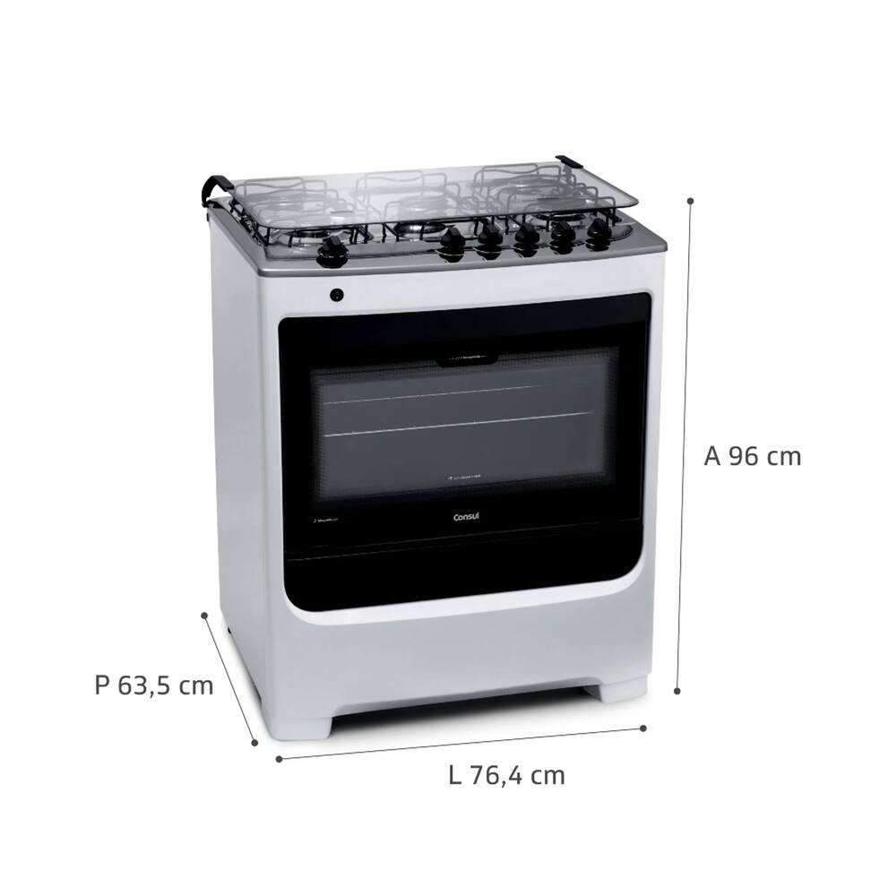 Fogão Consul 5 Bocas CFS5NAB com Mesa de Inox e Acendimento Automático Bivolt - Branco - 10