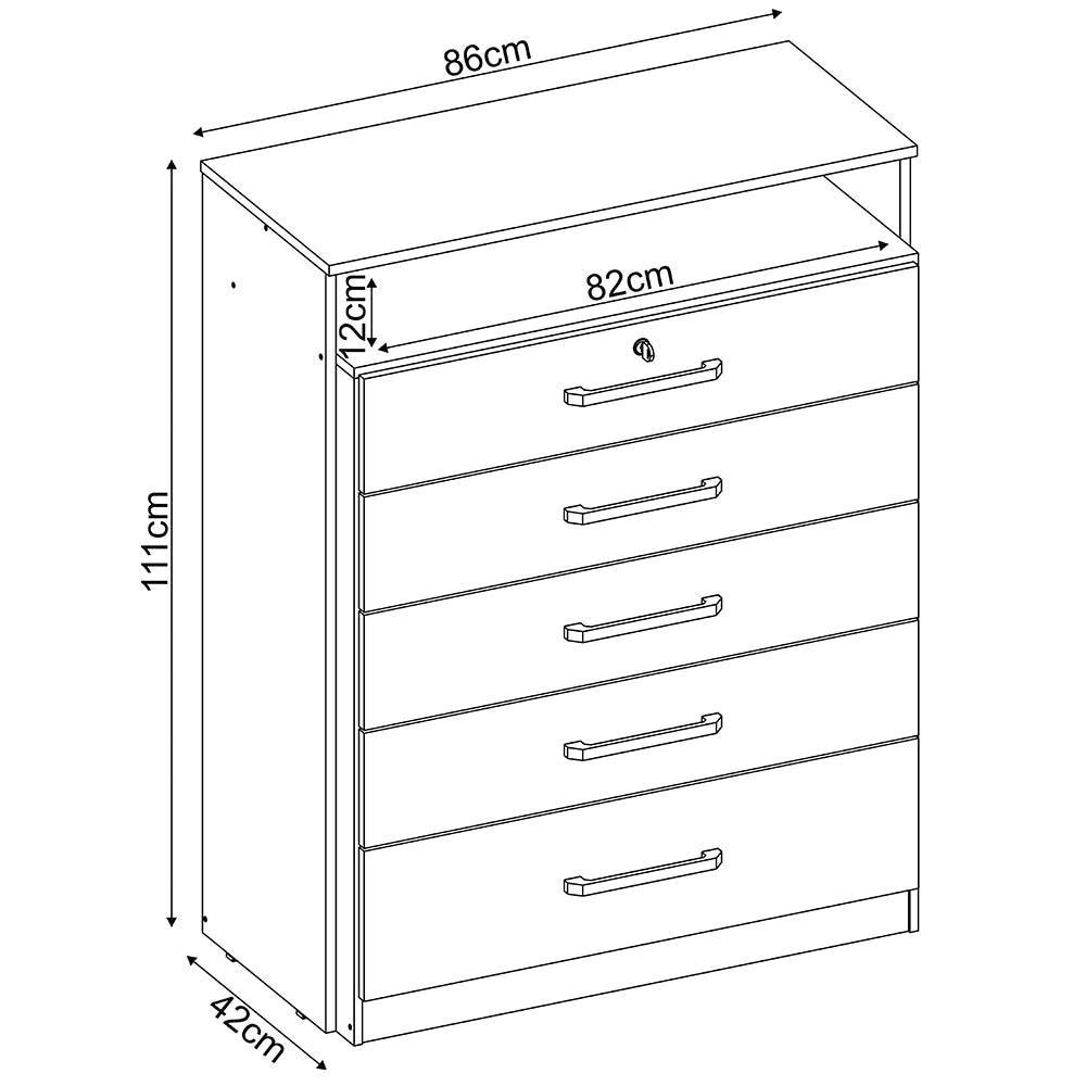 Cômoda Demóbile Triunfo com 5 Gavetas e 1 Nicho - 5