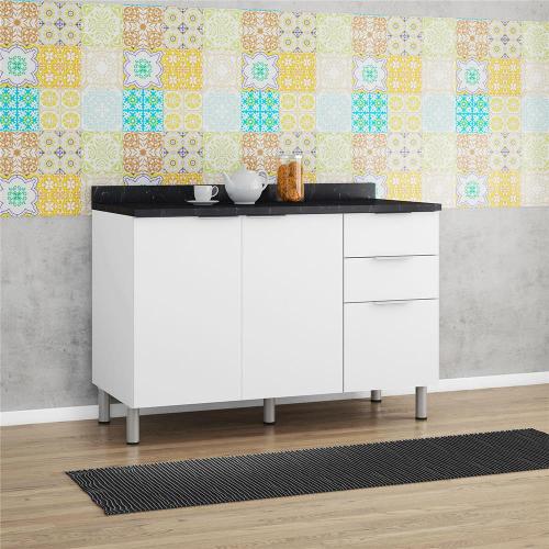 Balcão Triplo Bartira Rubi com 2 Portas, 3 Gavetas e 1 Prateleira - 120,1cm de largura