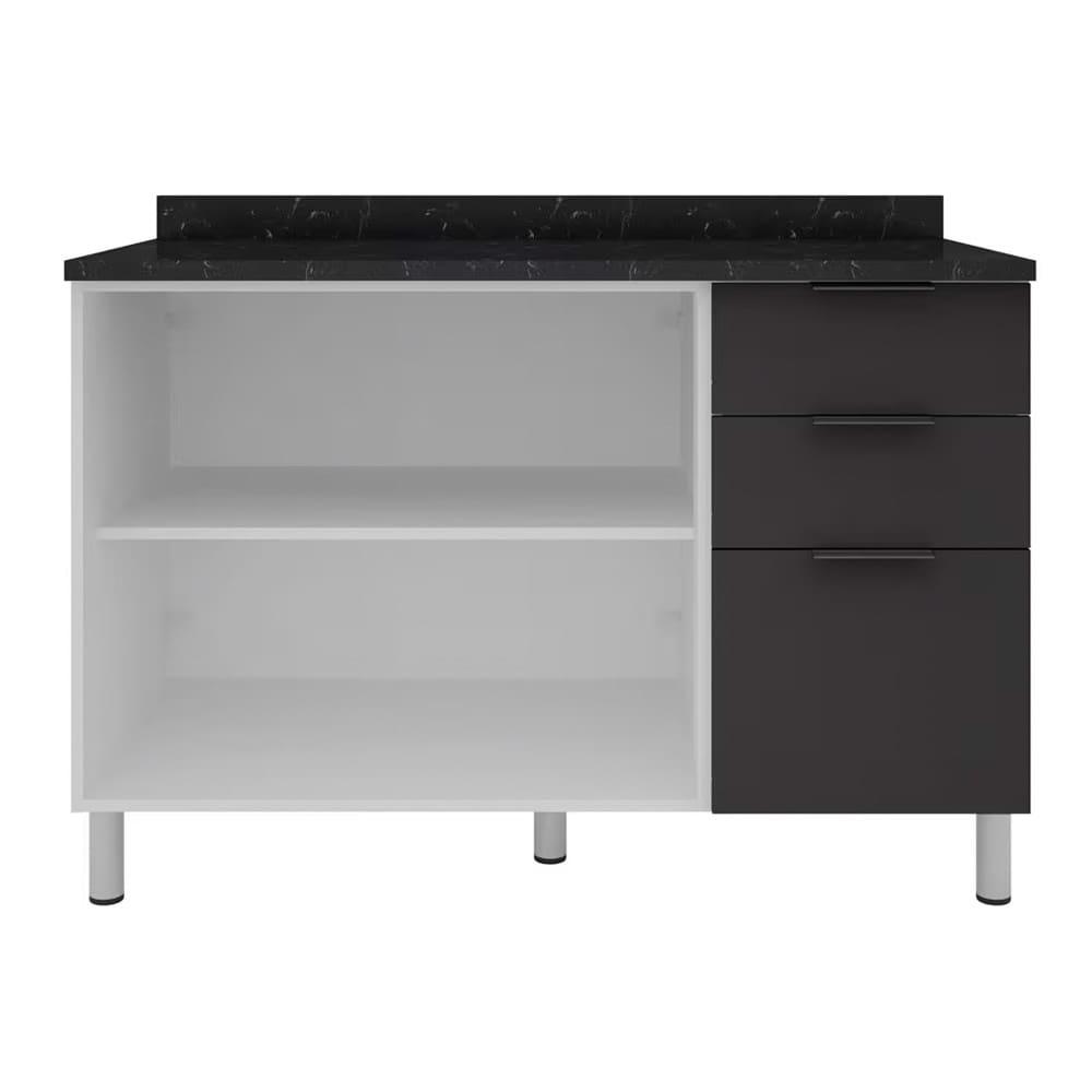 Balcão Triplo Bartira Rubi com 2 Portas, 3 Gavetas e 1 Prateleira - 120,1cm de largura - 7