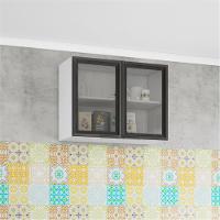 Armário Aéreo Bartira Rubi com 2 Portas de Vidro e 1 Prateleira - 80,1cm de largura - 1