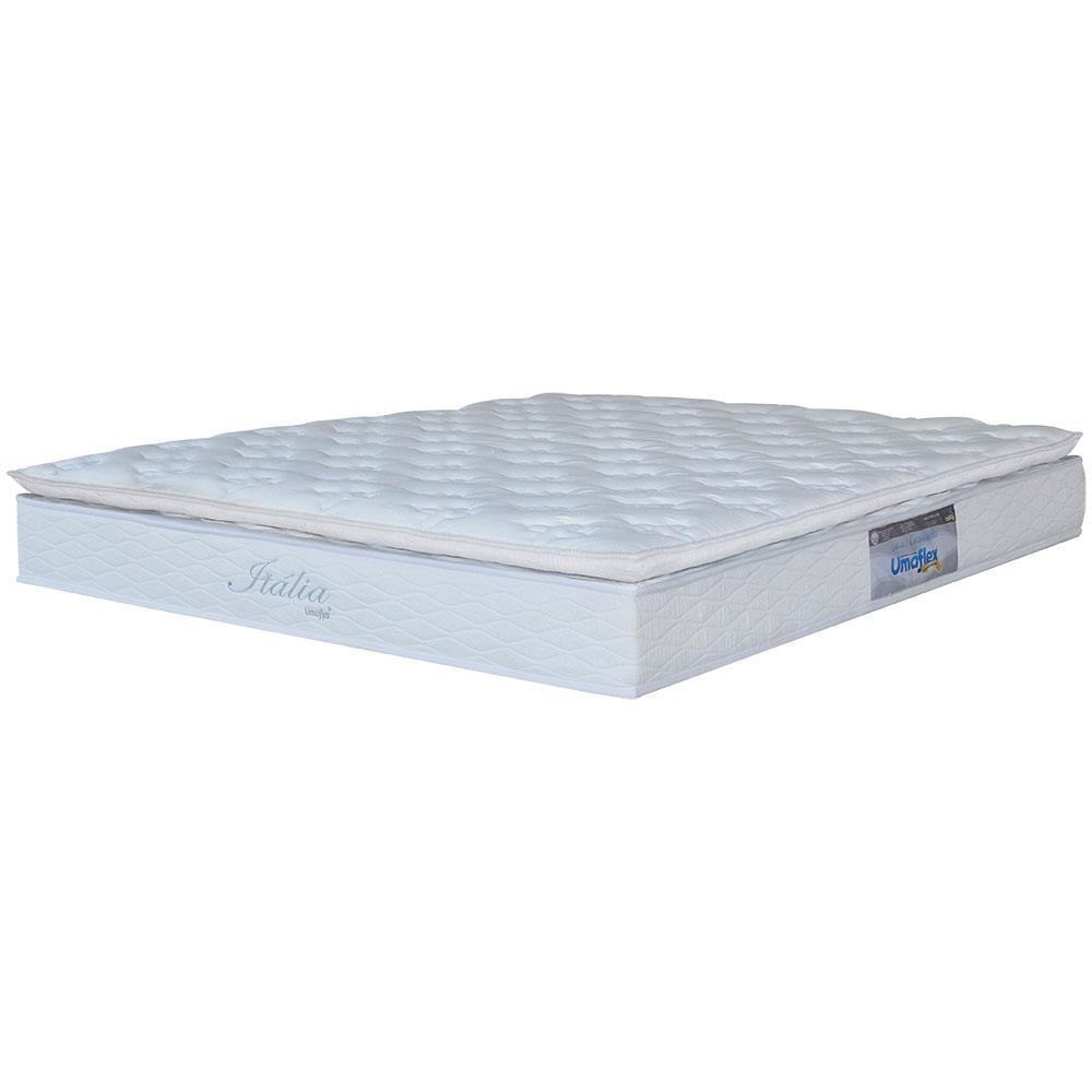 Colchão King Size Umaflex Itália com Molas Ensacadas e Pillow Top 26x193x203cm - Branco - 1