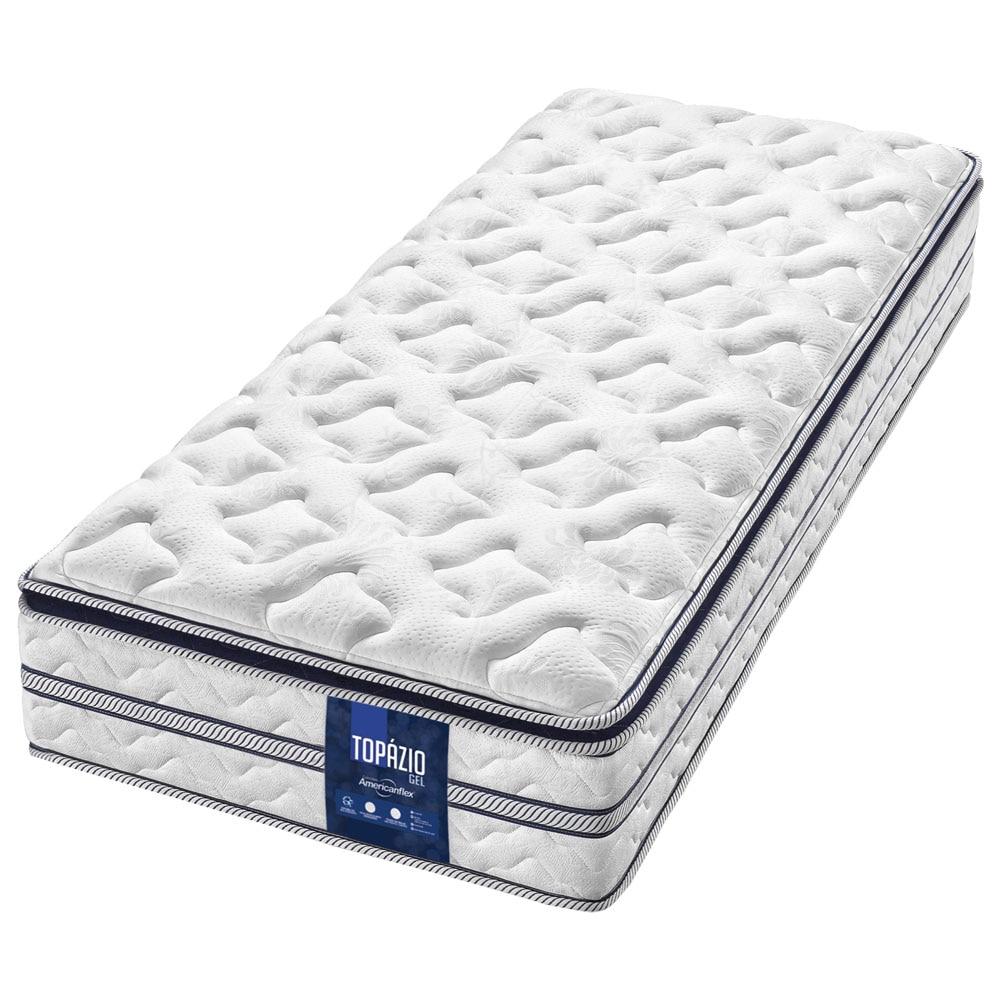 Colchão Solteiro AmericanFlex Topázio Gel com Pillow Top e Molas Ensacadas 30x88x188 cm - 1