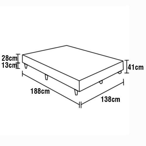 Base Box para Colchão de Casal Ortobom New Magestic 41x138x188cm - Marrom - 2