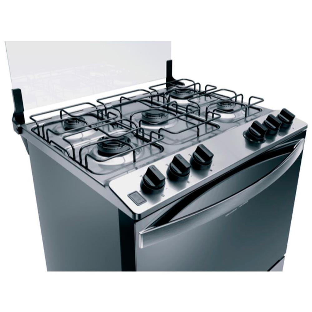 Fogão Brastemp 5 Bocas BFS5NCR com Mesa de Inox, Botões Removíveis e Exclusivo Aro Protetor Bivolt - Inox - 4