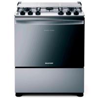 Fogão Brastemp 5 Bocas BFS5NCR com Mesa de Inox, Botões Removíveis e Exclusivo Aro Protetor Bivolt - Inox