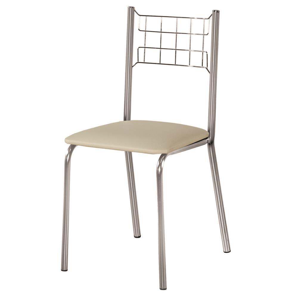 Cadeira de Jantar Aço Nobre Íris com Assento em Corino - 1