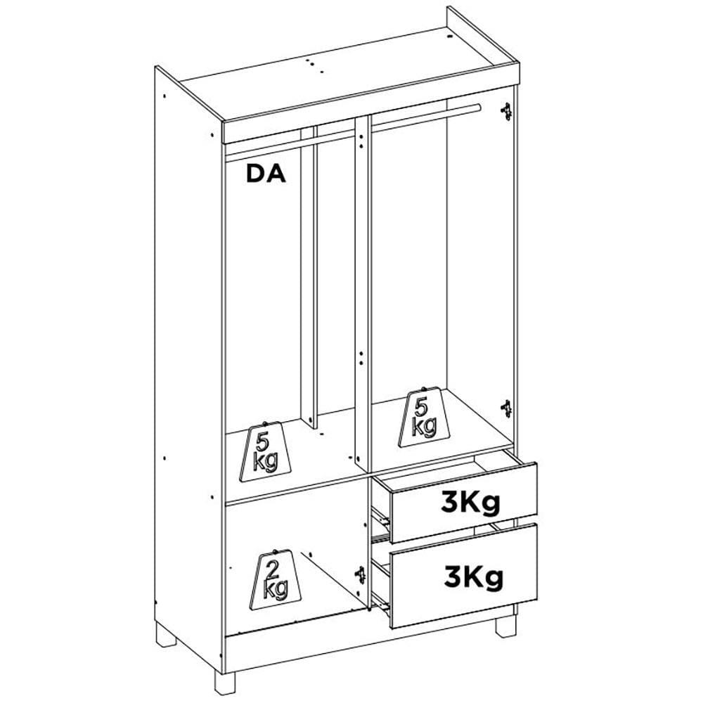Guarda-Roupa Demóbile Lótus com 4 Portas e 2 Gavetas - 5