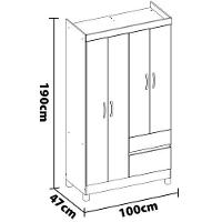 Guarda-Roupa Demóbile Lótus com 4 Portas e 2 Gavetas - 6
