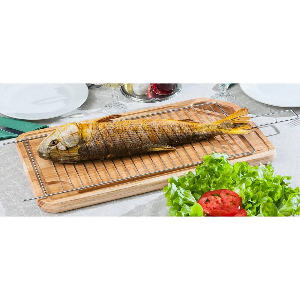 Grelha Dupla para Peixe Utimil Pequena em Aço Cromado - 4