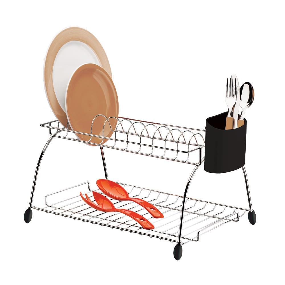 Escorredor de Louças para 12 Pratos Utimil em Aço Cromado - 3