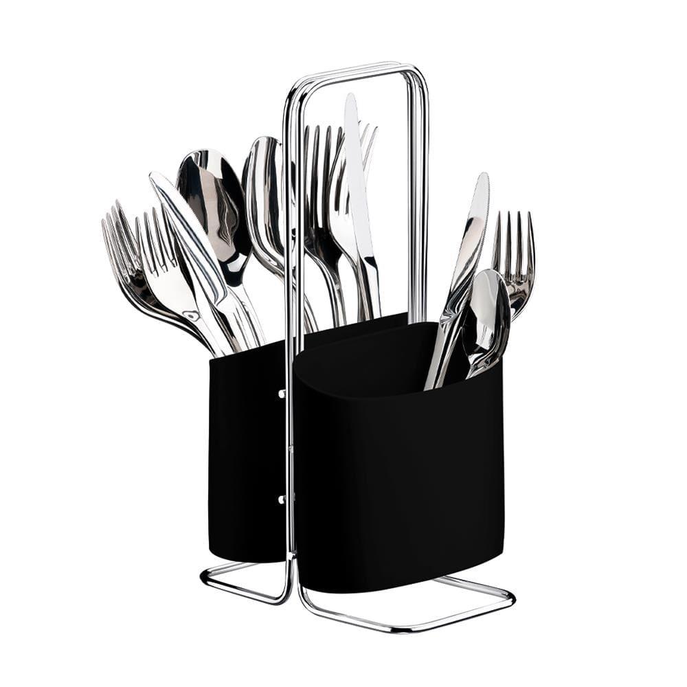 Porta Talheres Utimil CR421 em Aço Cromado e Polietileno - 2