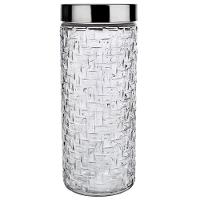 Pote Redondo Euro Home Rattan em Vidro e Inox – 2 L - 1