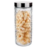 Pote Redondo Euro Home Rattan em Vidro e Inox – 2 L - 2