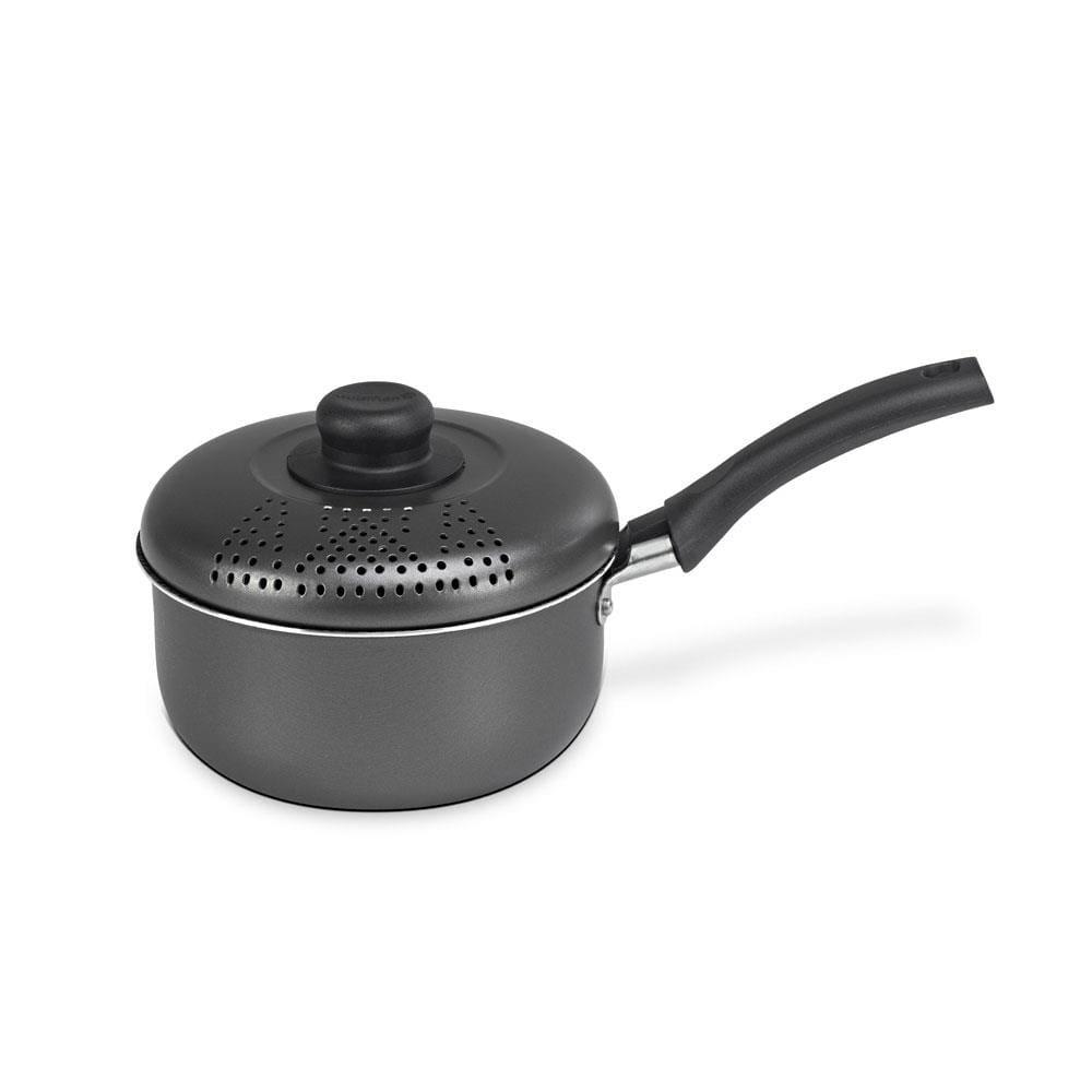 Espagueteira Multiflon Versatil com Tampa Preta - 14cm - 1