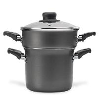 Cozi Vapor Cuscuzeira Multiflon Antiaderente de Alumínio e Tampa de Vidro 14cm - Preta - 2