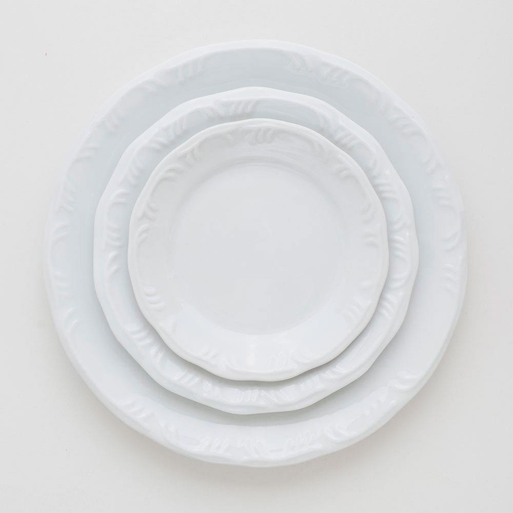 Conjunto com 6 Pratos Rasos Schmidt Pomerode em Porcelana 26 cm - Branco - 3