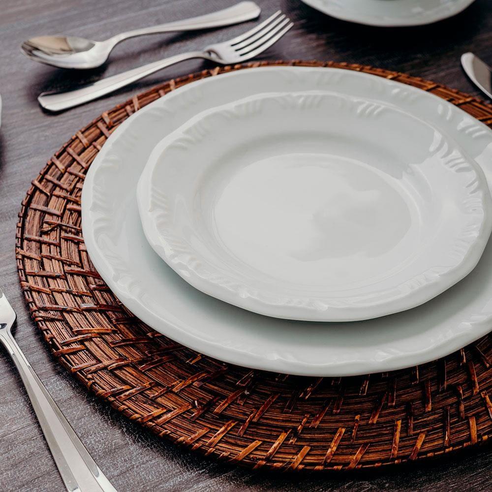 Conjunto com 6 Pratos Rasos Schmidt Pomerode em Porcelana 26 cm - Branco - 5