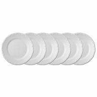 Conjunto com 6 Pratos Rasos Schmidt Pomerode em Porcelana 26 cm - Branco - 1