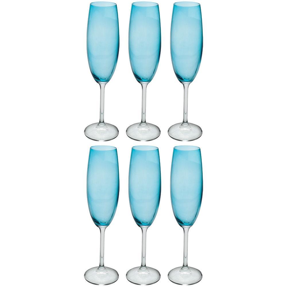 Conjunto de Taças para Champanhe Bohemia 57932 220ml Azul Turquesa - 6 Peças - 1