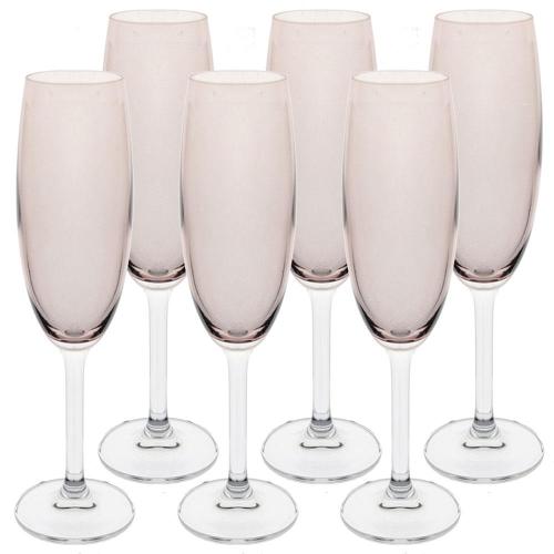 Conjunto de Taças para Champanhe Bohemia Gastro 220ml Fumê - 6 Peças