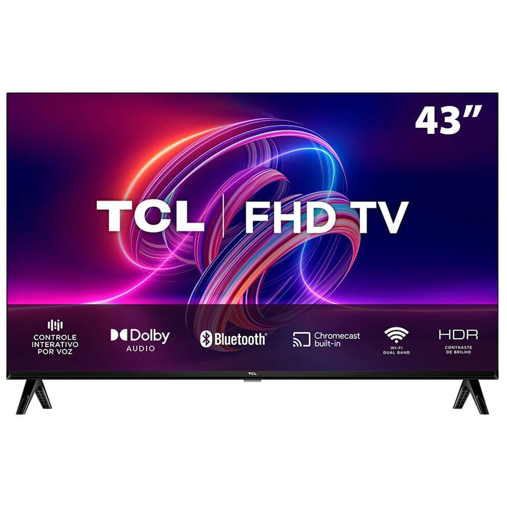 Smart TV LED 43" Full HD TCL S5400A com Android TV, Wi-Fi, Bluetooth, Controle Remoto com Comando de Voz, Google Assistente e Chromecast integrado - 1