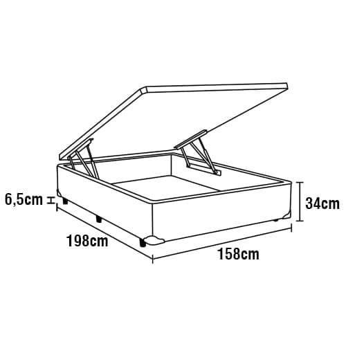 Base Box para Colchão Queen Size Itaflex Universal com Baú 40,5 x 158 x 198 cm - Areia - 3