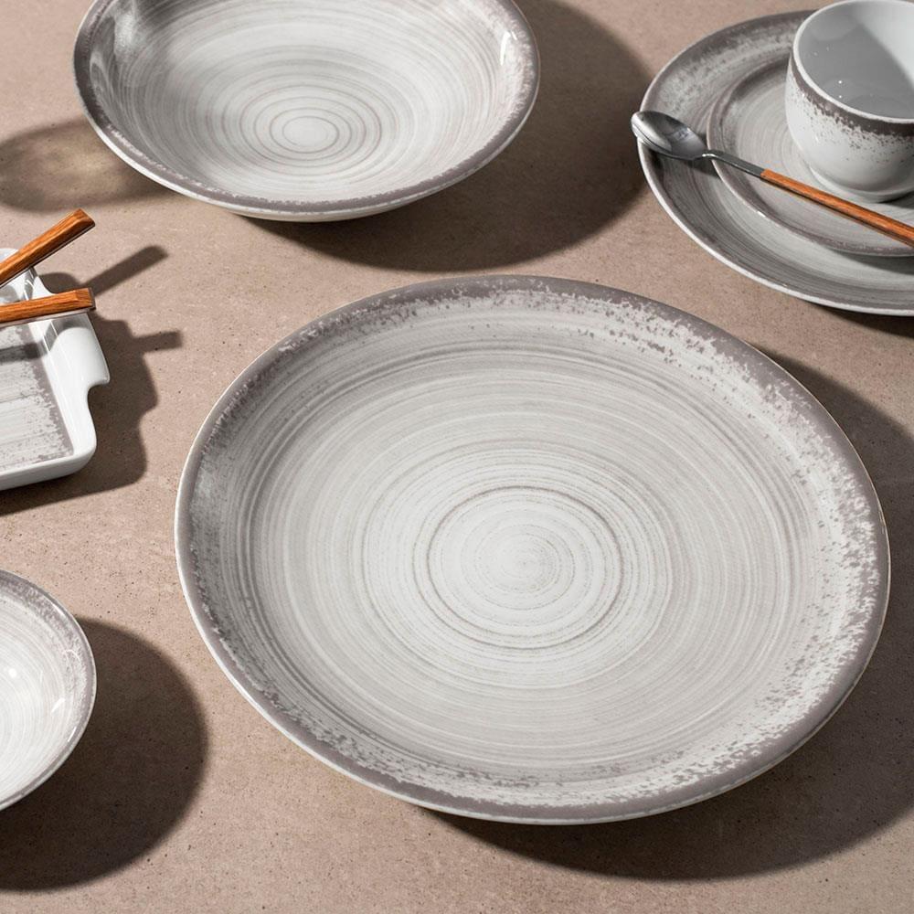 Aparelho de Jantar 16 Peças P.Schmidt Esfera em Porcelana com Bowl e Caneca - Cinza - 7