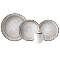 Aparelho de Jantar 16 Peças P.Schmidt Esfera em Porcelana com Bowl e Caneca - Cinza - 1