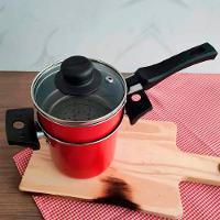 Mini Cuscuzeira Multiflon em Alumínio com Cabo TPA Versátil - Vermelha - 3