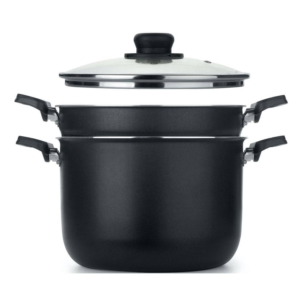 Espagueteira Multiflon Versátil com Tampa Preta - 22 cm - 2