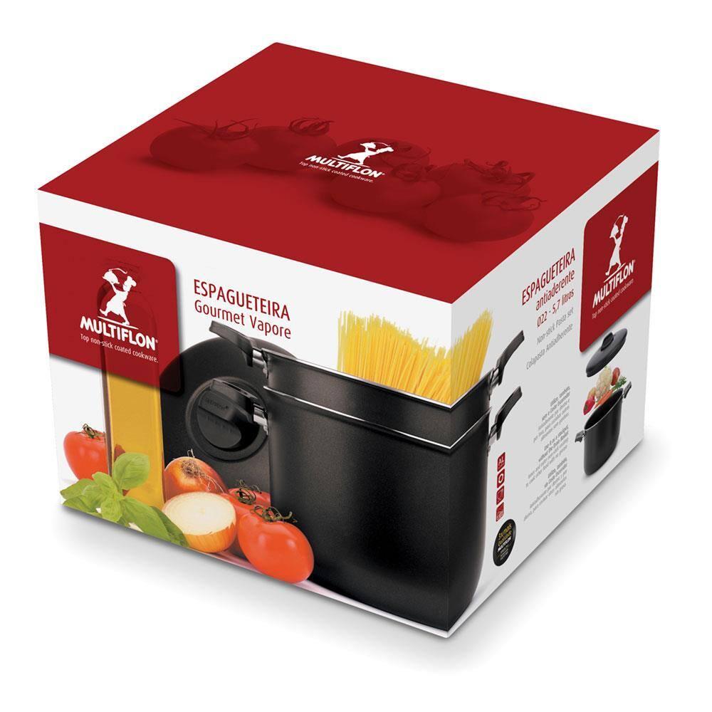 Espagueteira Multiflon Versátil com Tampa Preta - 22 cm - 3