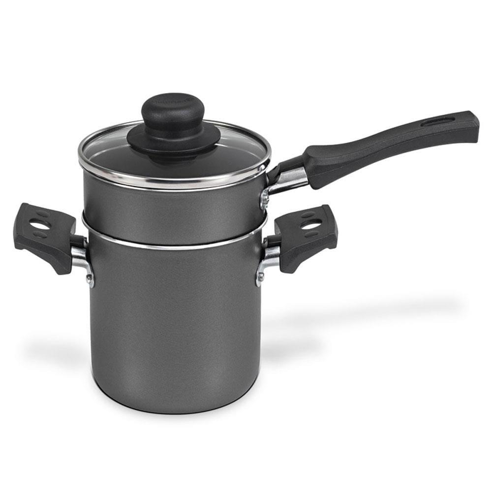 Mini Cuscuzeira Multiflon em Alumínio com Cabo TPA Versátil - Cinza - 1