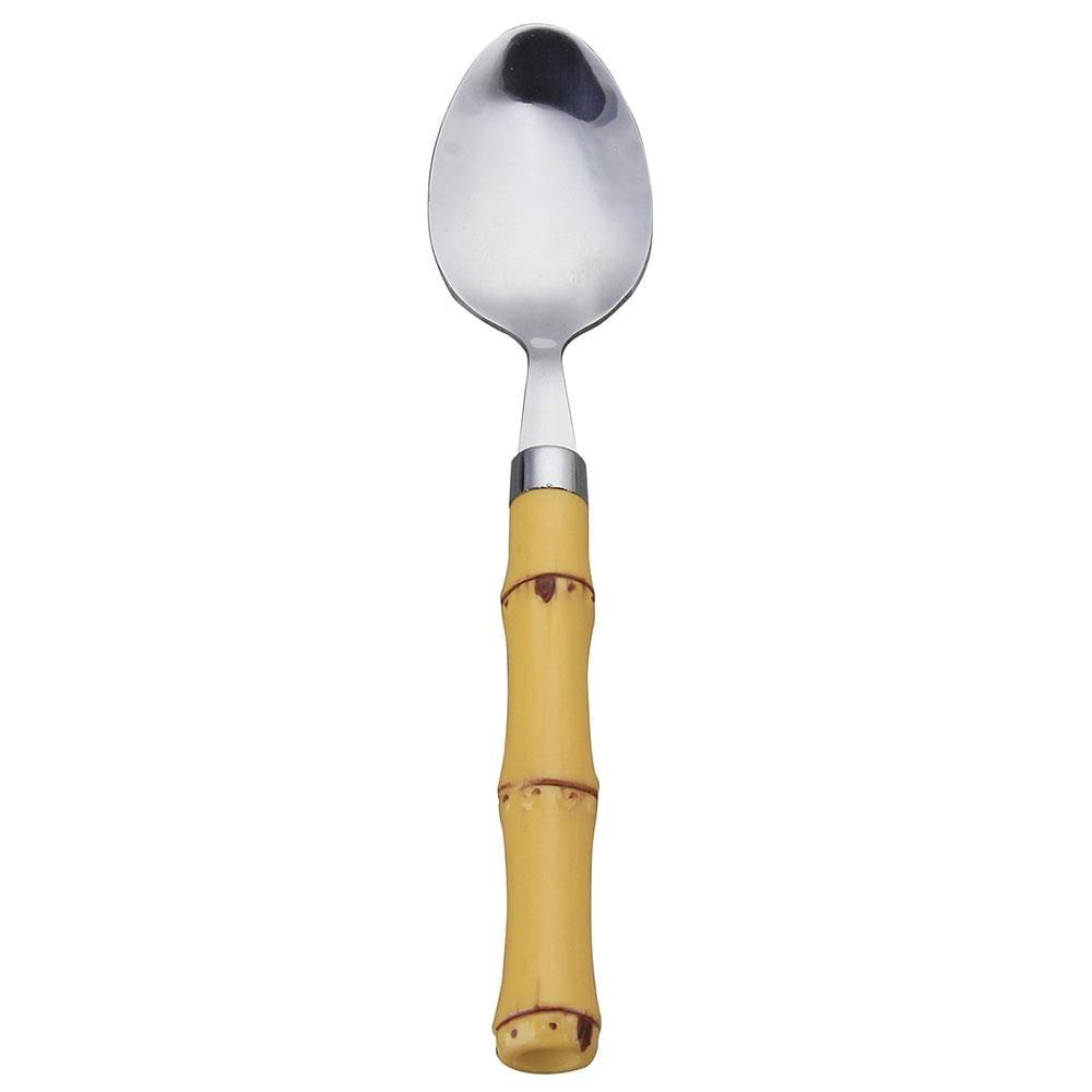 Faqueiro 24 Peças Wolff Bon Gourmet em Aço Inox com Cabo de Bambu - Prata/Amarelo - 8