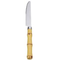 Faqueiro 24 Peças Wolff Bon Gourmet em Aço Inox com Cabo de Bambu - Prata/Amarelo - 7