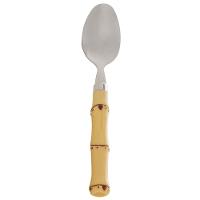 Faqueiro 24 Peças Wolff Bon Gourmet em Aço Inox com Cabo de Bambu - Prata/Amarelo - 9