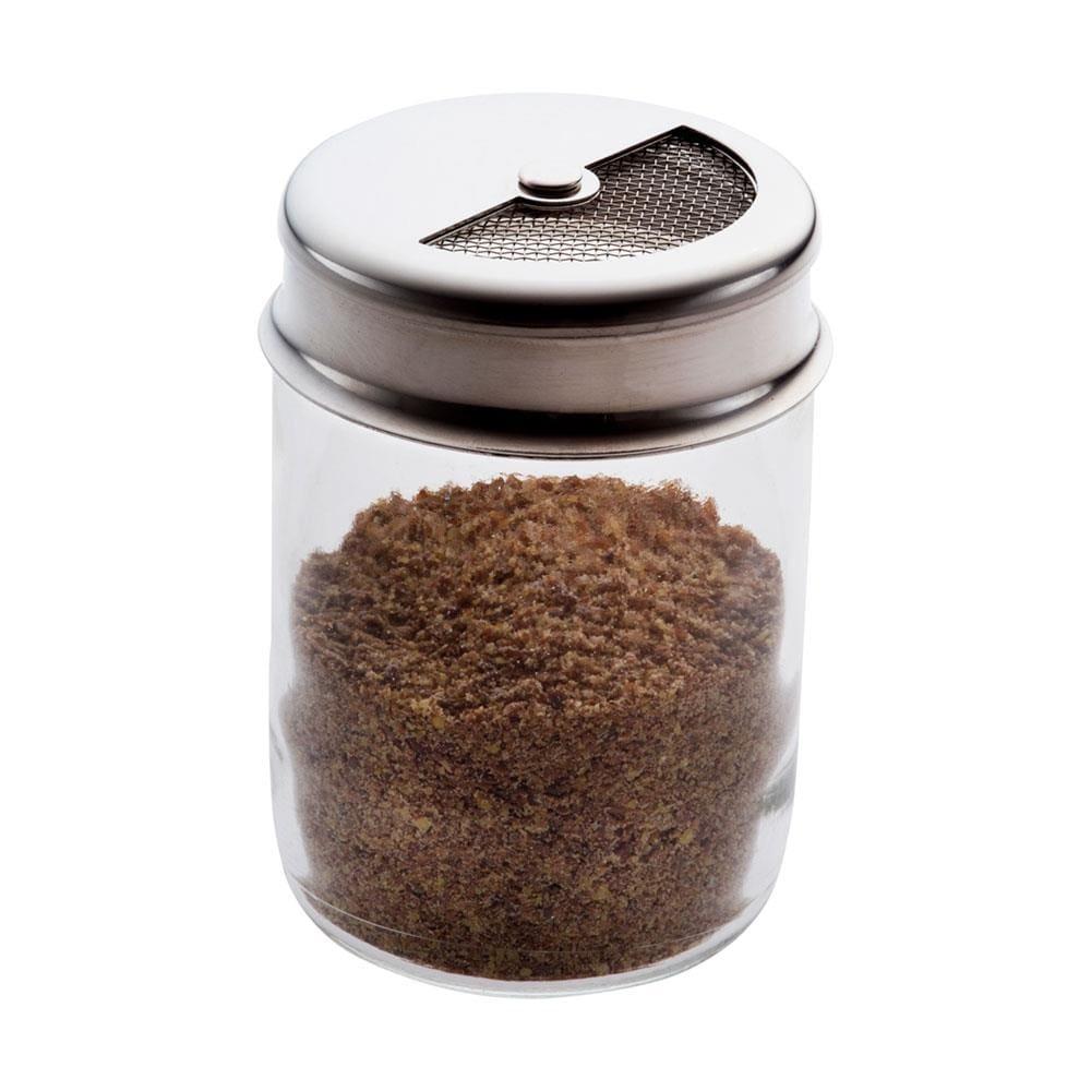 Porta Condimento Forma em Aço Inox e Vidro - 160 ml - 1