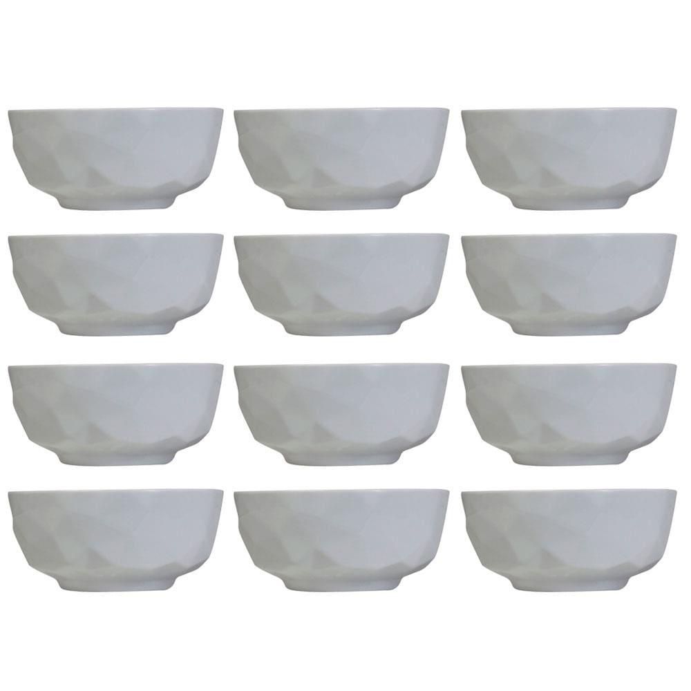 Conjunto com 12 Tigelas M Germer Edros em Porcelana Branca - 600 ml - 1