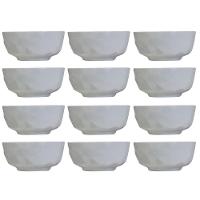 Conjunto com 12 Tigelas M Germer Edros em Porcelana Branca - 600 ml - 1