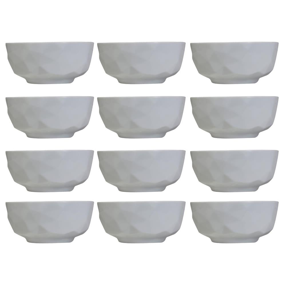 Conjunto com 12 Tigelas P Germer Edros em Porcelana Branca - 230 ml - 1