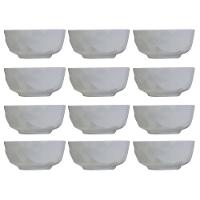 Conjunto com 12 Tigelas P Germer Edros em Porcelana Branca - 230 ml - 1