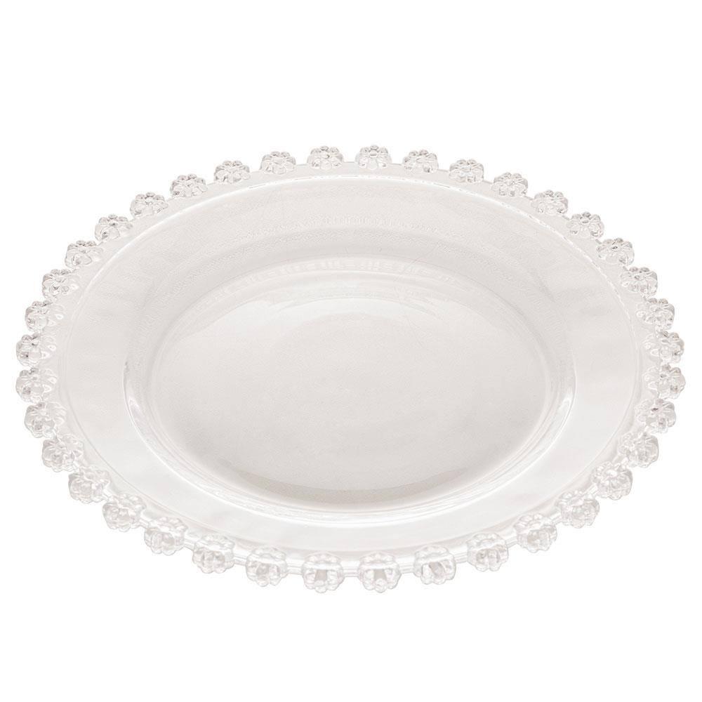 Sousplat de Cristal Wolff Mesa Daisy Transparente - 32 cm - 1