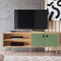 Rack Genialflex Amber com 2 Portas, 160 cm de Largura, Ideal para TV de até 60" - 1