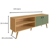 Rack Genialflex Amber com 2 Portas, 160 cm de Largura, Ideal para TV de até 60" - 3