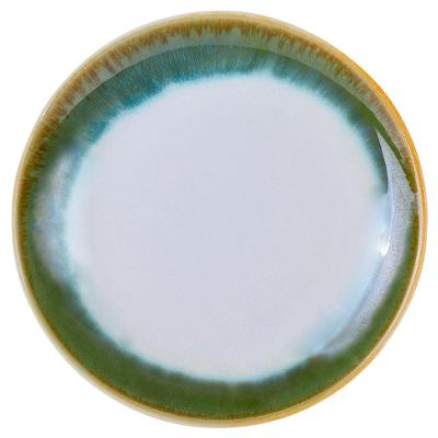 Prato Redondo L’Hermitage Le Sentier em Cerâmica 20,7 cm - Branco e Verde