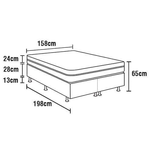 Cama Box Queen Size Ortobom Magnyfic com Ortopillow e Molas Ensacadas 65x158x198 cm - Marrom/Bege - 7