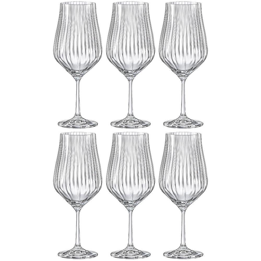 Conjunto de Taças para Água Bohemia Tulipa Optic em Cristal 550ml - 6 Peças - 1